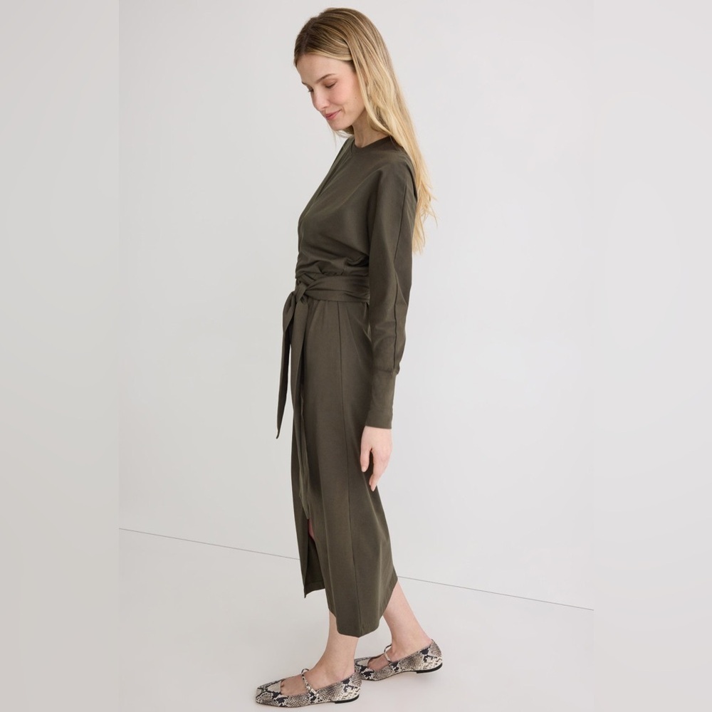 Modern Citizen Wei Tie Front Dress in Olive Green Size XS. - Picture 11 of 15
